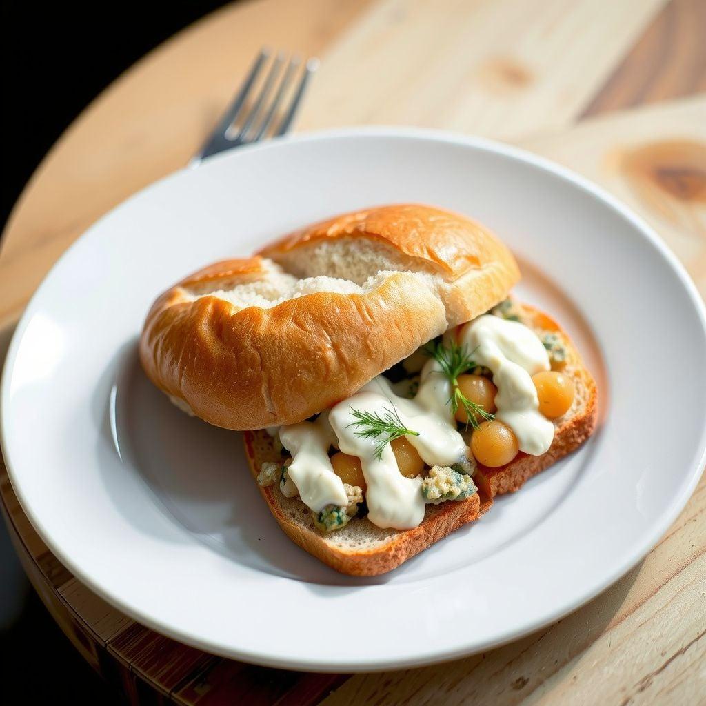 Creamy Smashed Chickpea & Dill Sandwiches on Sourdough Creamy Smashed Chickpea & Dill Sandwiches on Sourdough
