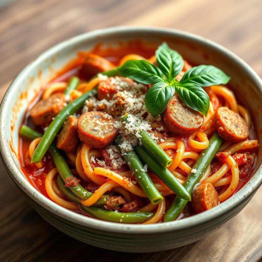 One-Pot Italian Sausage Pasta with Green Beans One-Pot Italian Sausage Pasta with Green Beans