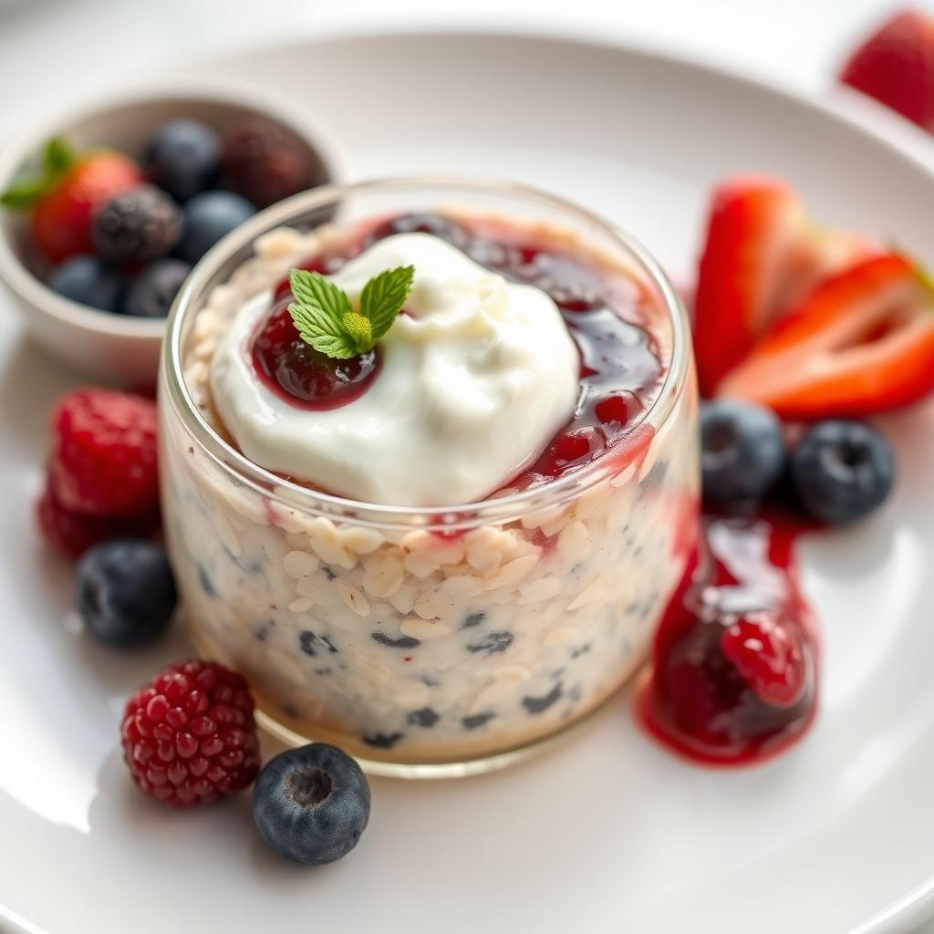 No-Cook Overnight Oats with Berry Compote No-Cook Overnight Oats with Berry Compote