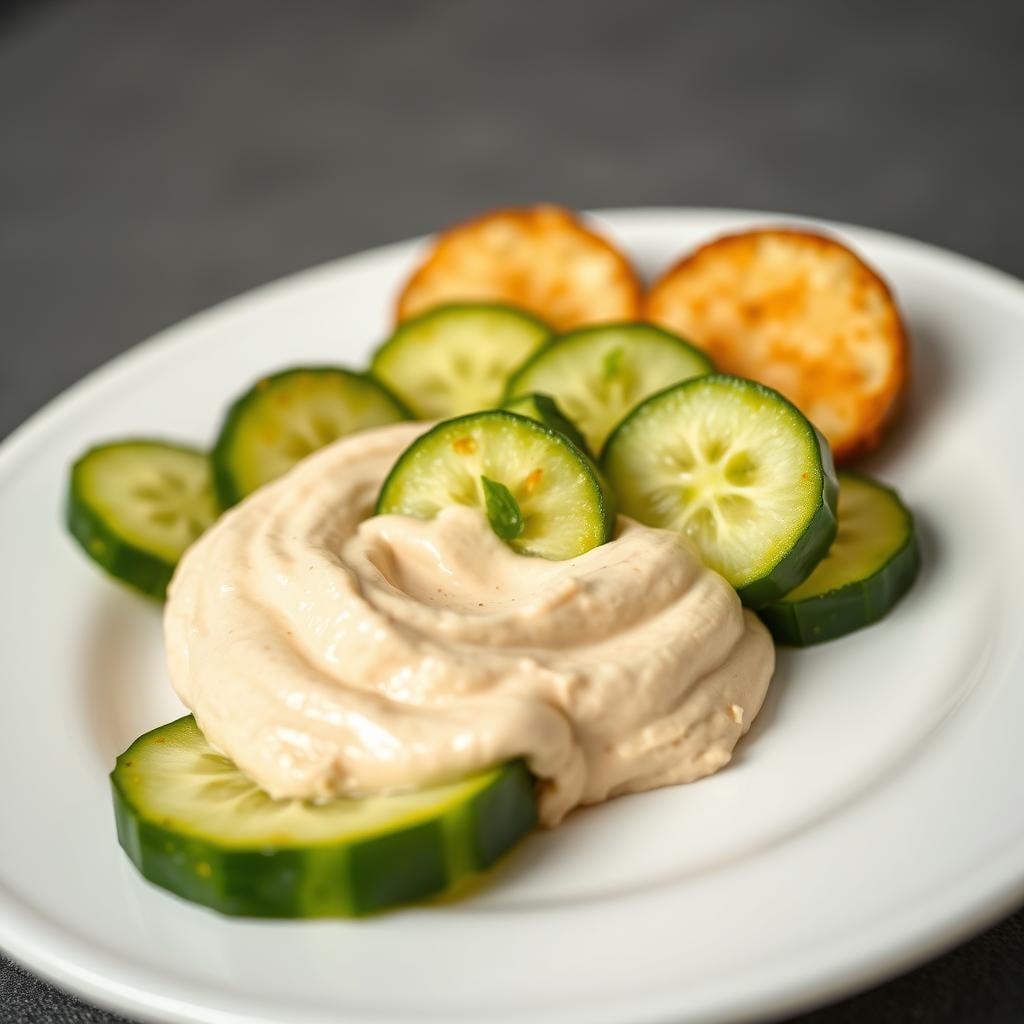 Cucumber Slices with Hummus Cucumber Slices with Hummus