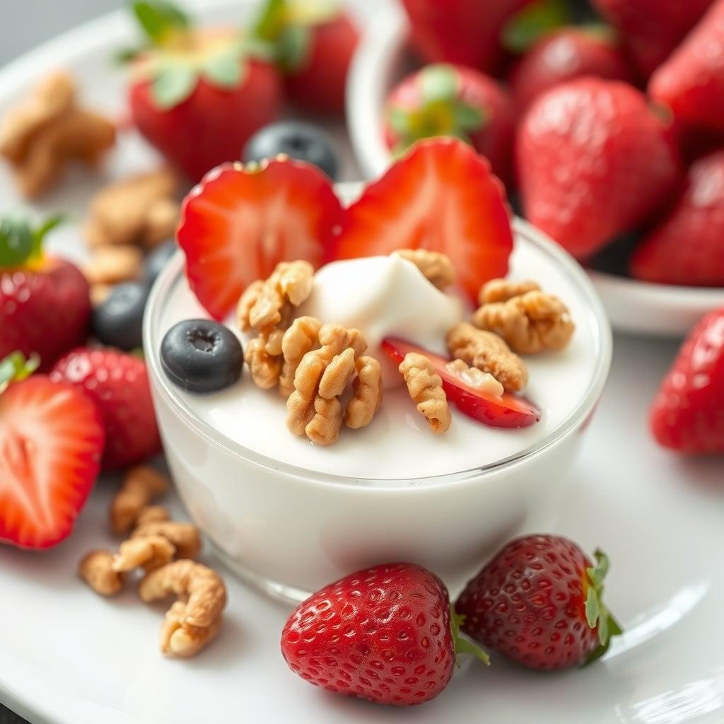Fresh Berries and Walnuts with Greek Yogurt Fresh Berries and Walnuts with Greek Yogurt