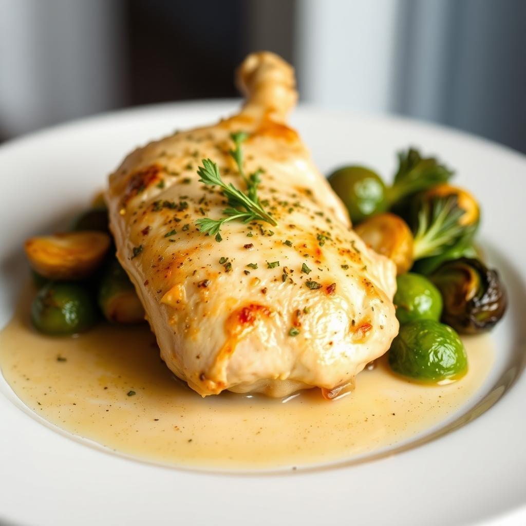 Baked Lemon Garlic Chicken with Roasted Brussels Sprouts Baked Lemon Garlic Chicken with Roasted Brussels Sprouts
