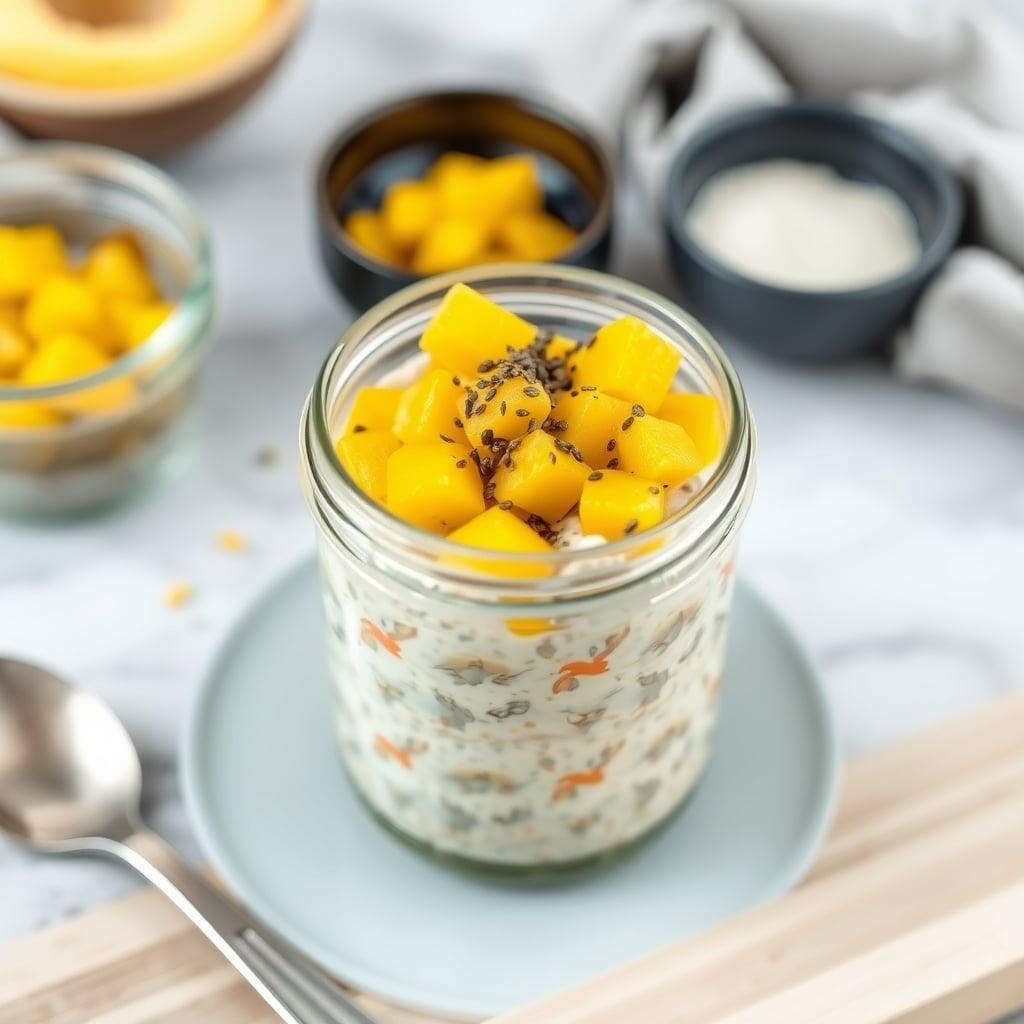 Tropical Mango and Chia Overnight Oats Tropical Mango and Chia Overnight Oats