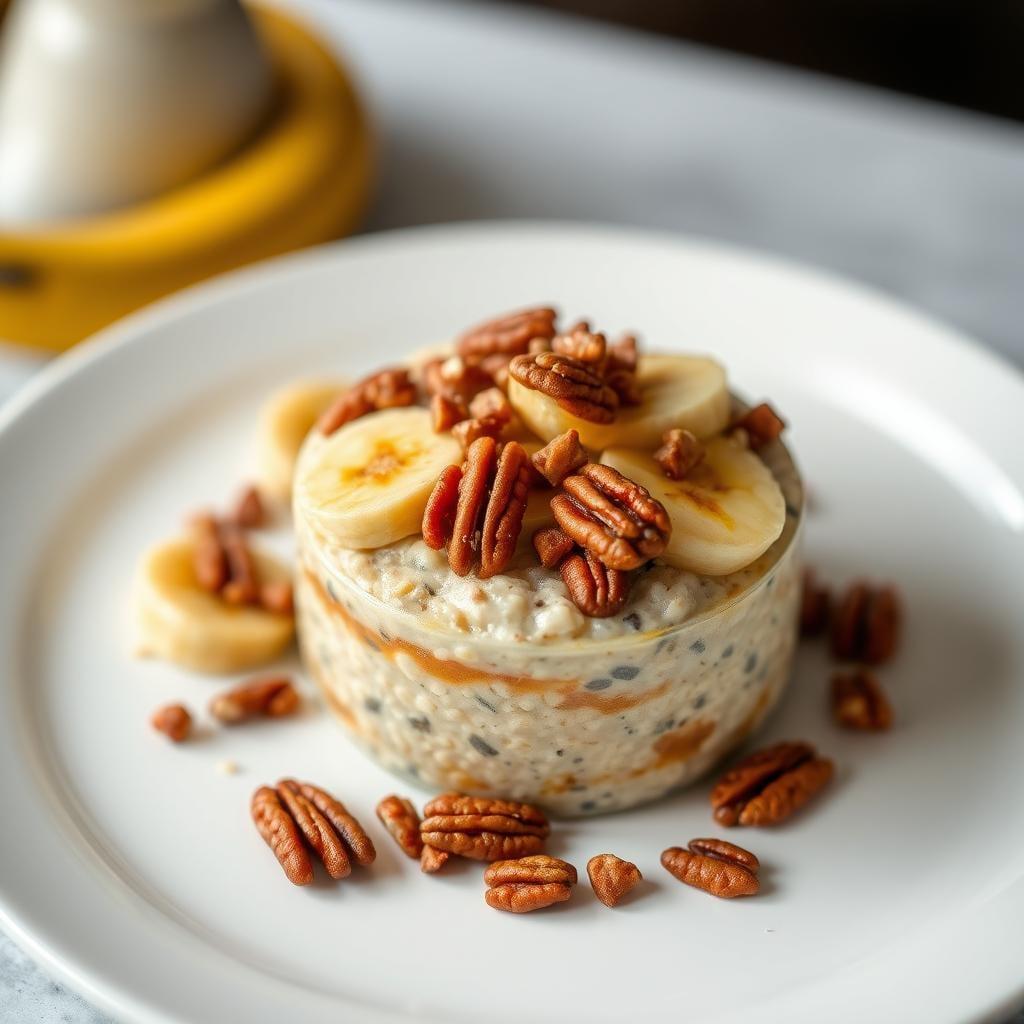 Overnight Oats with Caramelized Banana and Maple Pecans Overnight Oats with Caramelized Banana and Maple Pecans