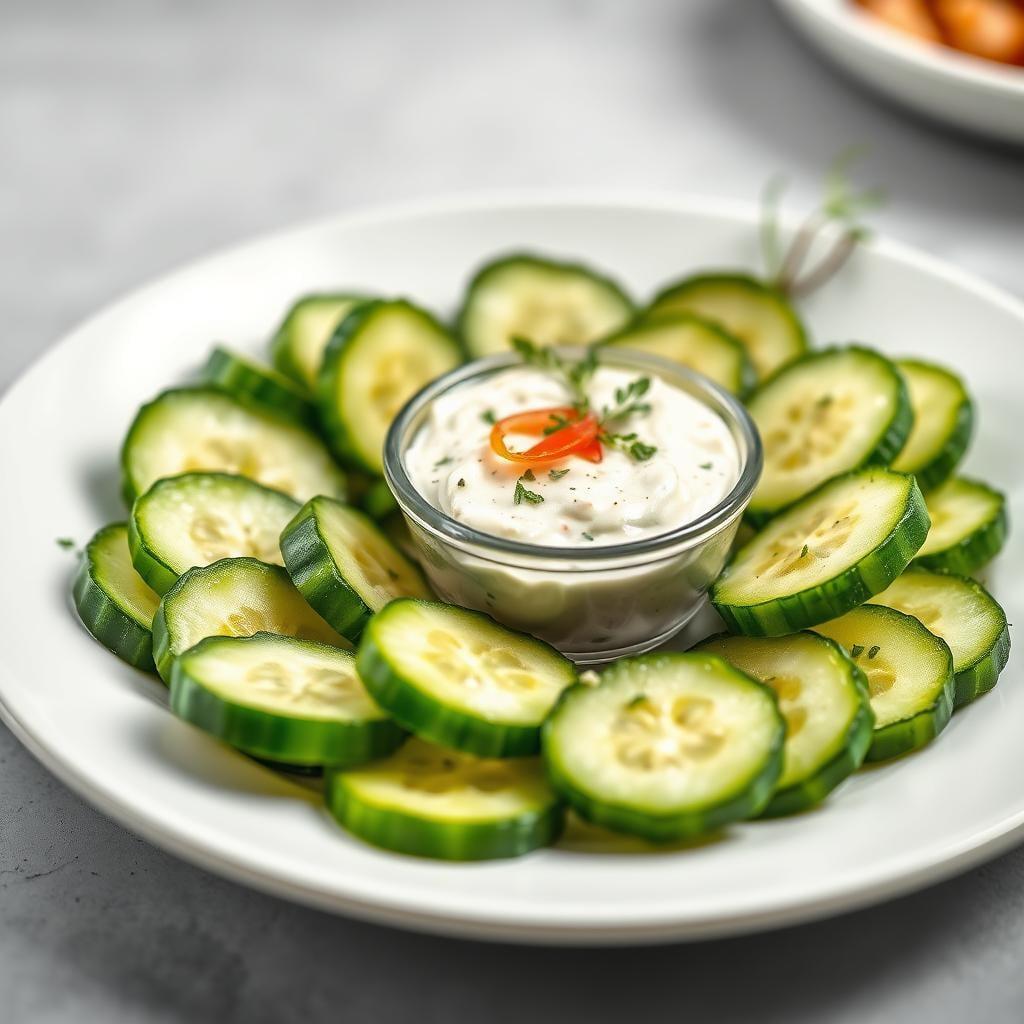 Cucumber Slices with Ranch Dip Cucumber Slices with Ranch Dip