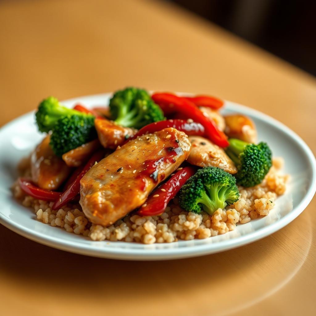 Teriyaki Chicken Stir-Fry with Ginger Sesame Quinoa Teriyaki Chicken Stir-Fry with Ginger Sesame Quinoa