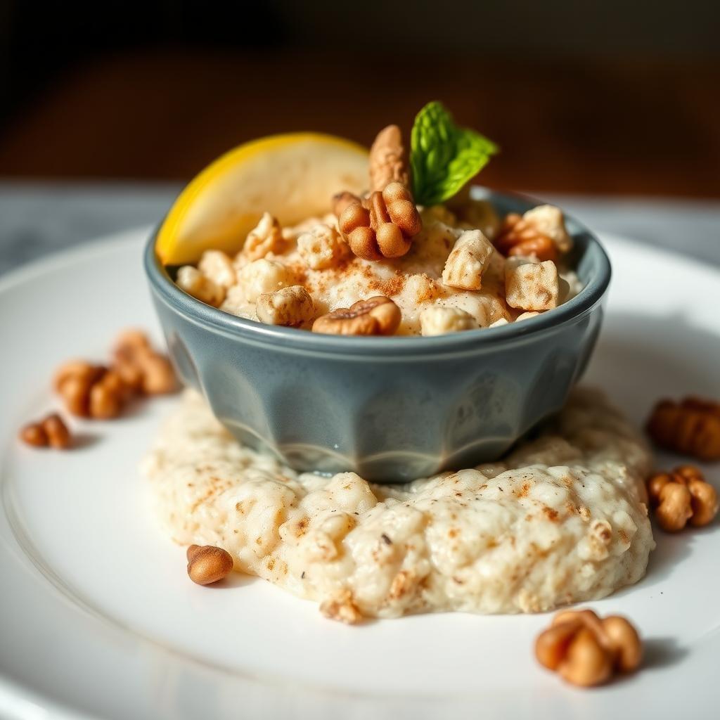 Cinnamon Apple Oatmeal with Walnuts