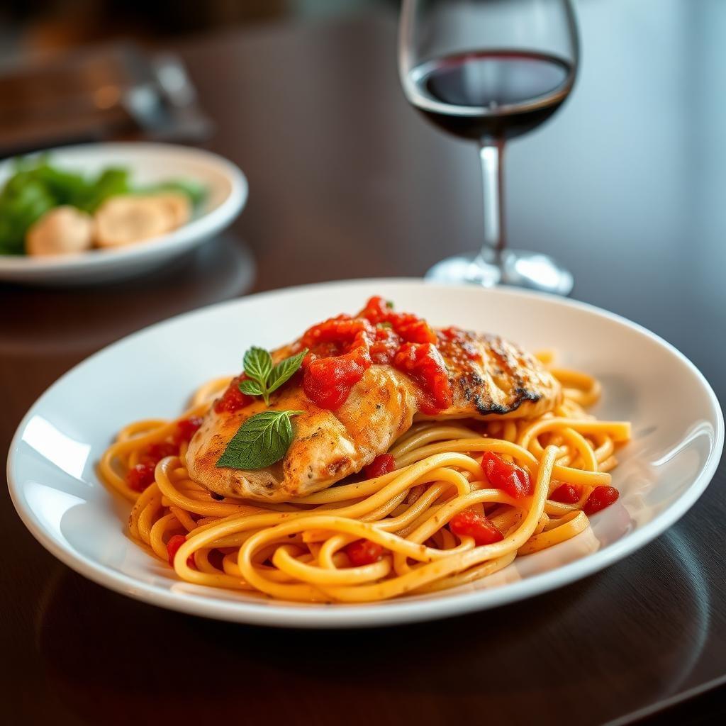 Penne Arrabbiata with Herb-Roasted Chicken Penne Arrabbiata with Herb-Roasted Chicken