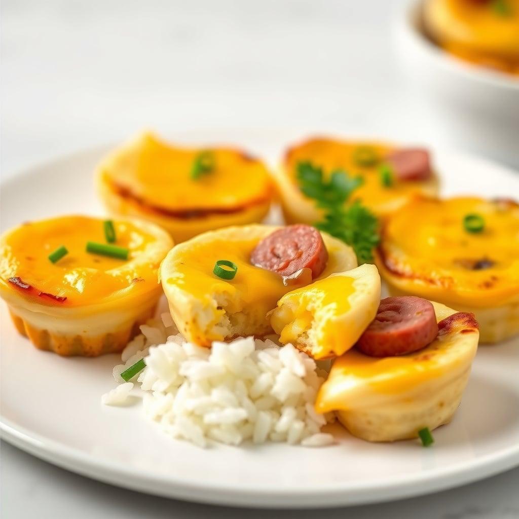 Leftover Turkey Sausage and Cheddar Egg Cups with White Rice Leftover Turkey Sausage and Cheddar Egg Cups with White Rice