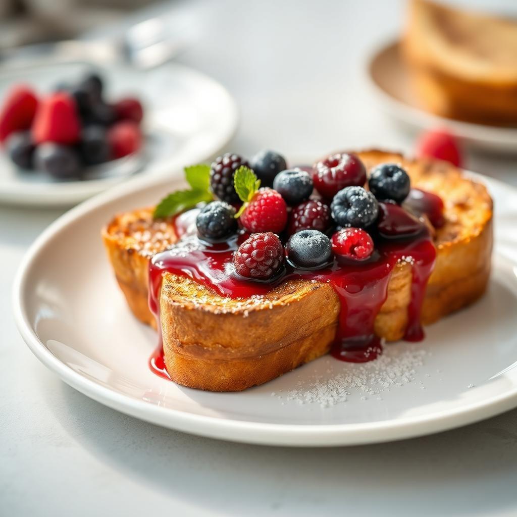 Maple Cinnamon French Toast with Berry Compote Maple Cinnamon French Toast with Berry Compote