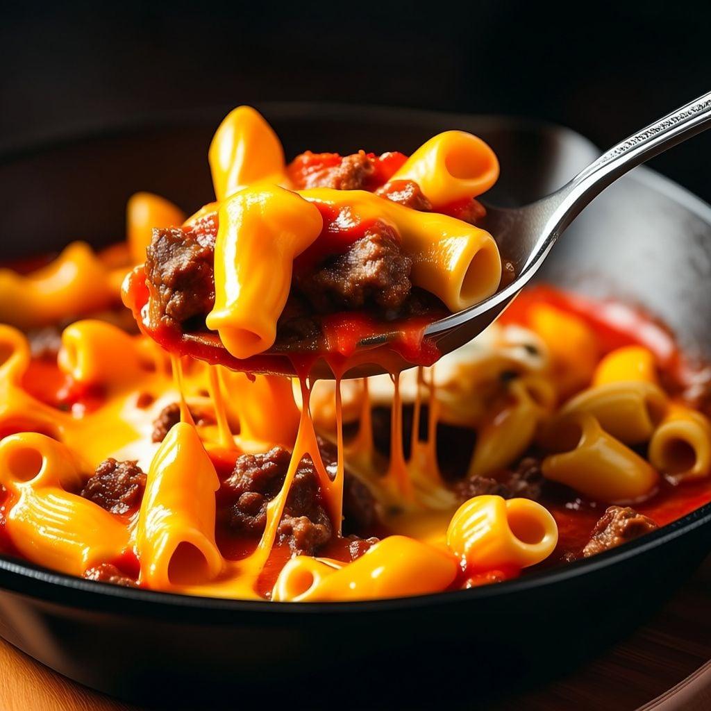One-Skillet Cheesy Beef and Bell Pepper Macaroni One-Skillet Cheesy Beef and Bell Pepper Macaroni