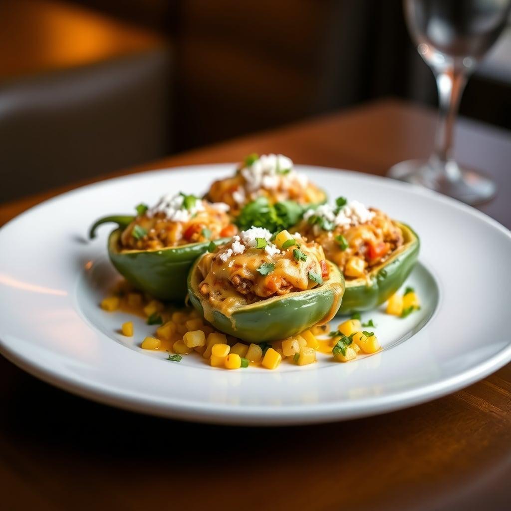 Cheesy Taco-Stuffed Peppers with Mexican Street Corn