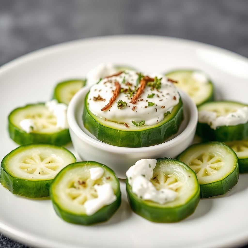 Cucumber Slices with Herbed Cream Cheese Cucumber Slices with Herbed Cream Cheese