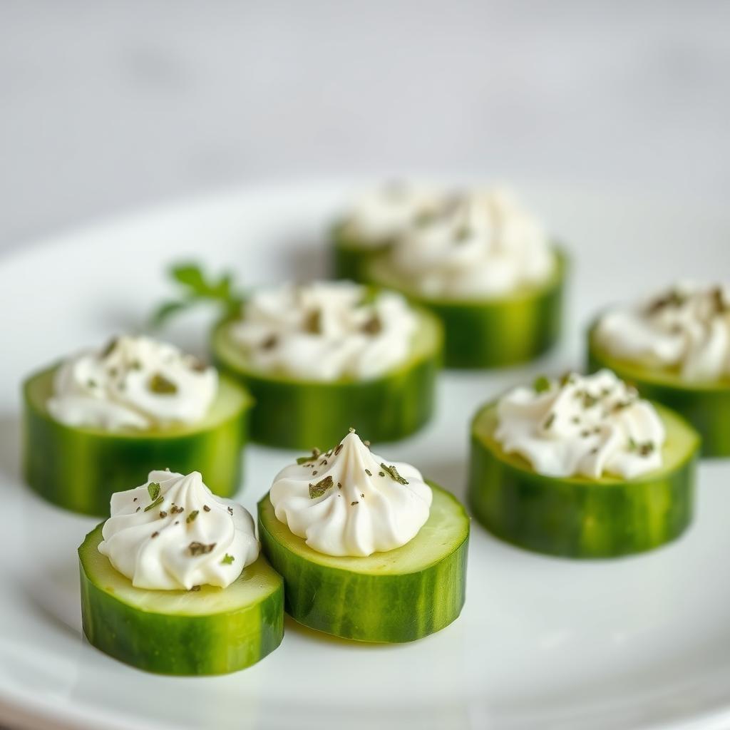Cucumber Rounds with Herbed Cream Cheese Cucumber Rounds with Herbed Cream Cheese