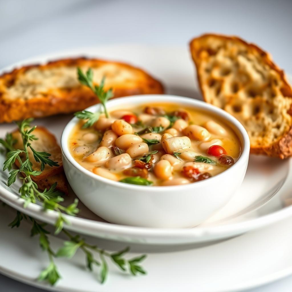 Tuscan White Bean and Vegetable Soup with Herb Crostini Tuscan White Bean and Vegetable Soup with Herb Crostini