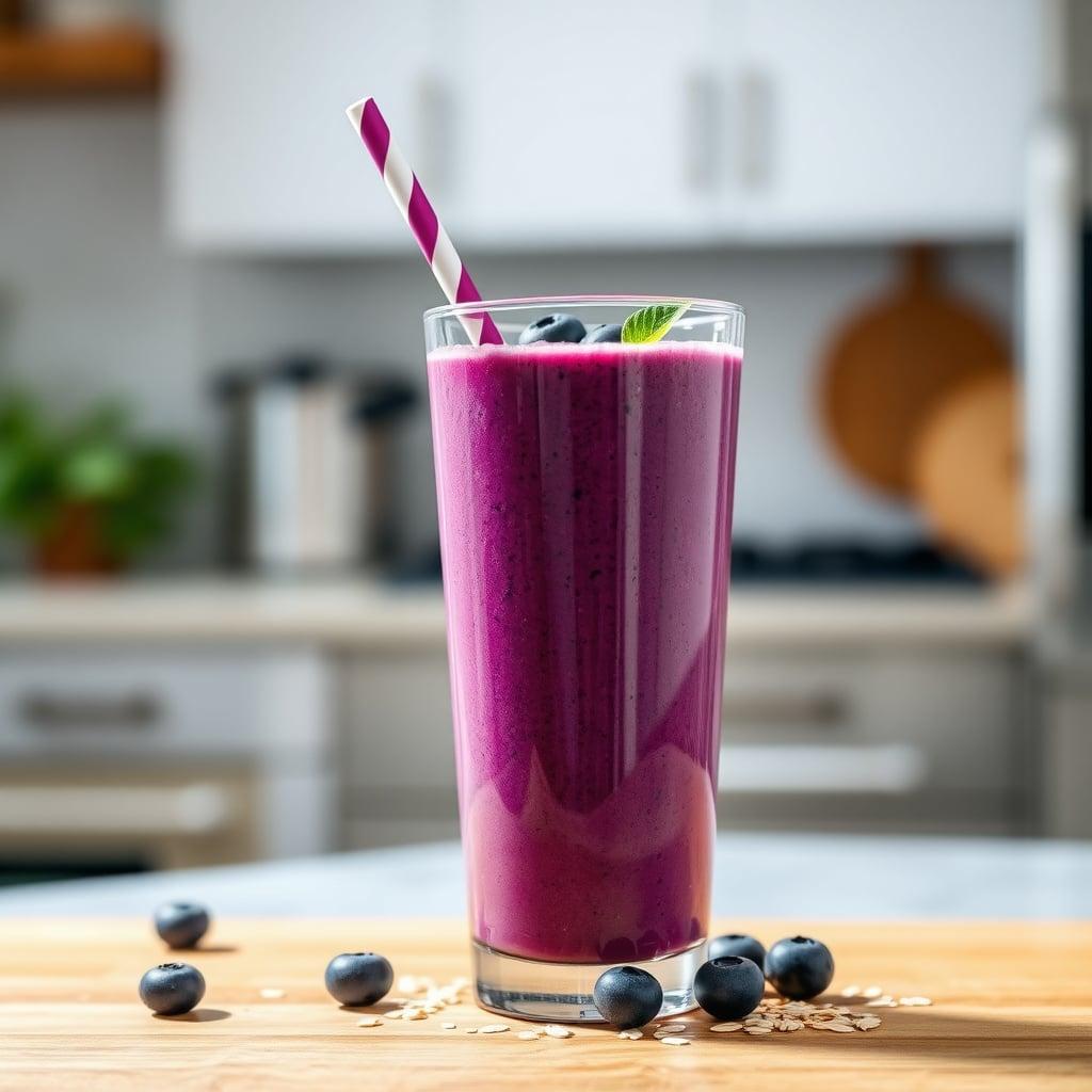 Blueberry and Oat Protein Power Smoothie