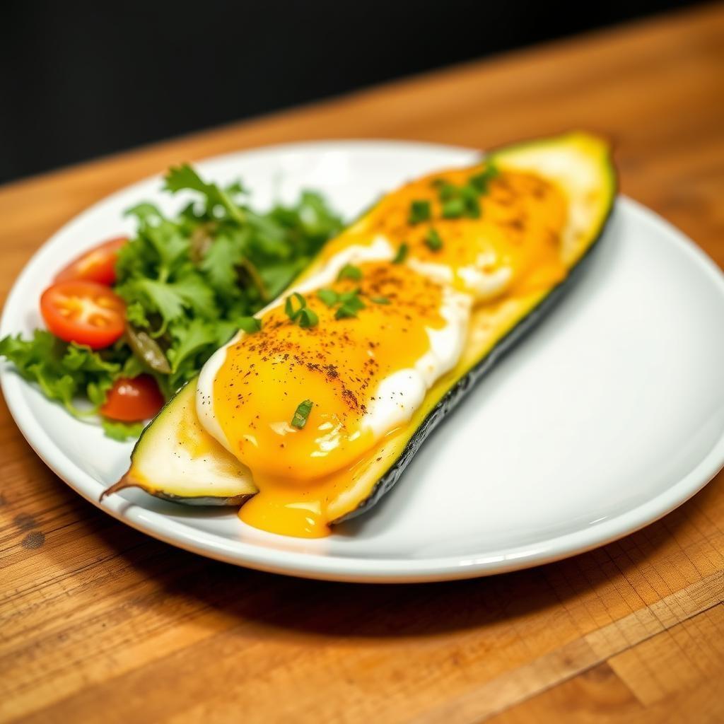 Zucchini and Egg Breakfast Boats Zucchini and Egg Breakfast Boats