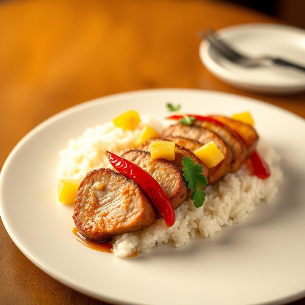 Spicy Pineapple Pork Tenderloin with Coconut Rice Spicy Pineapple Pork Tenderloin with Coconut Rice