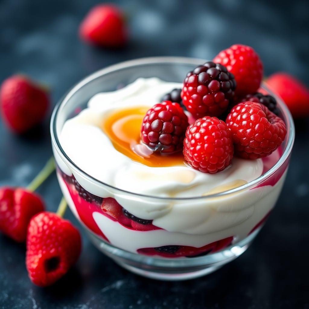 Greek Yogurt with Mixed Berries and Honey Greek Yogurt with Mixed Berries and Honey