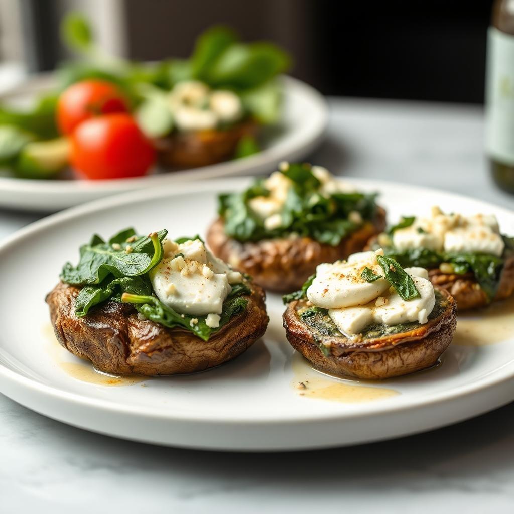 Spinach and Feta Stuffed Portobello Mushrooms Spinach and Feta Stuffed Portobello Mushrooms