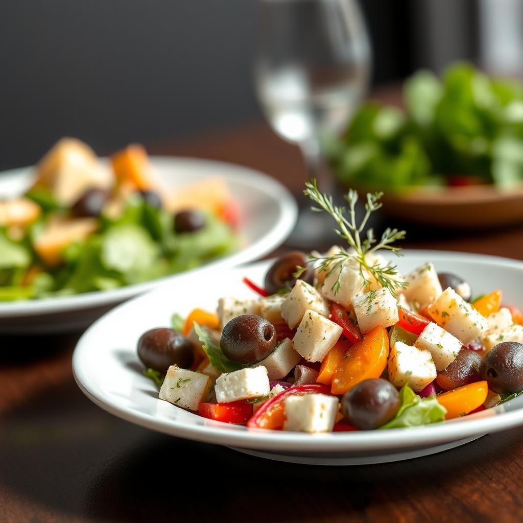 Greek Village Salad with Herb-Marinated Olives Greek Village Salad with Herb-Marinated Olives