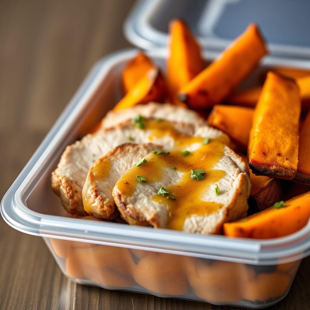 Leftover Honey-Dijon Pork and Sweet Potatoes Leftover Honey-Dijon Pork and Sweet Potatoes