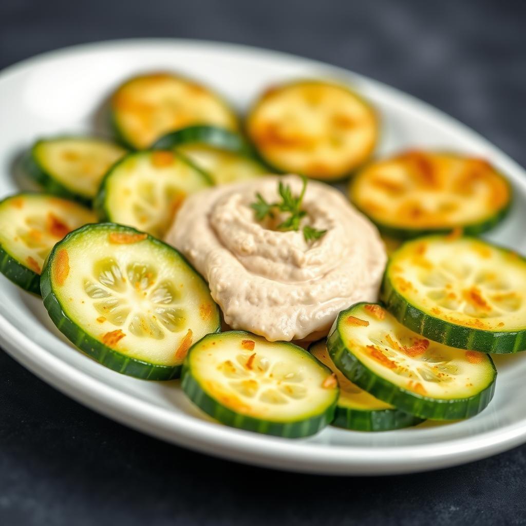 Cucumber Slices with Hummus Cucumber Slices with Hummus