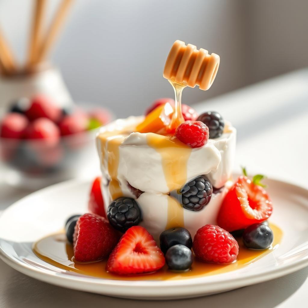 Greek Yogurt Parfait with Honey and Mixed Berries Greek Yogurt Parfait with Honey and Mixed Berries