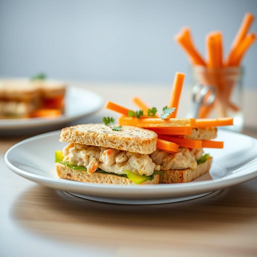 Tuna Melt Sandwiches with Carrot Sticks Tuna Melt Sandwiches with Carrot Sticks