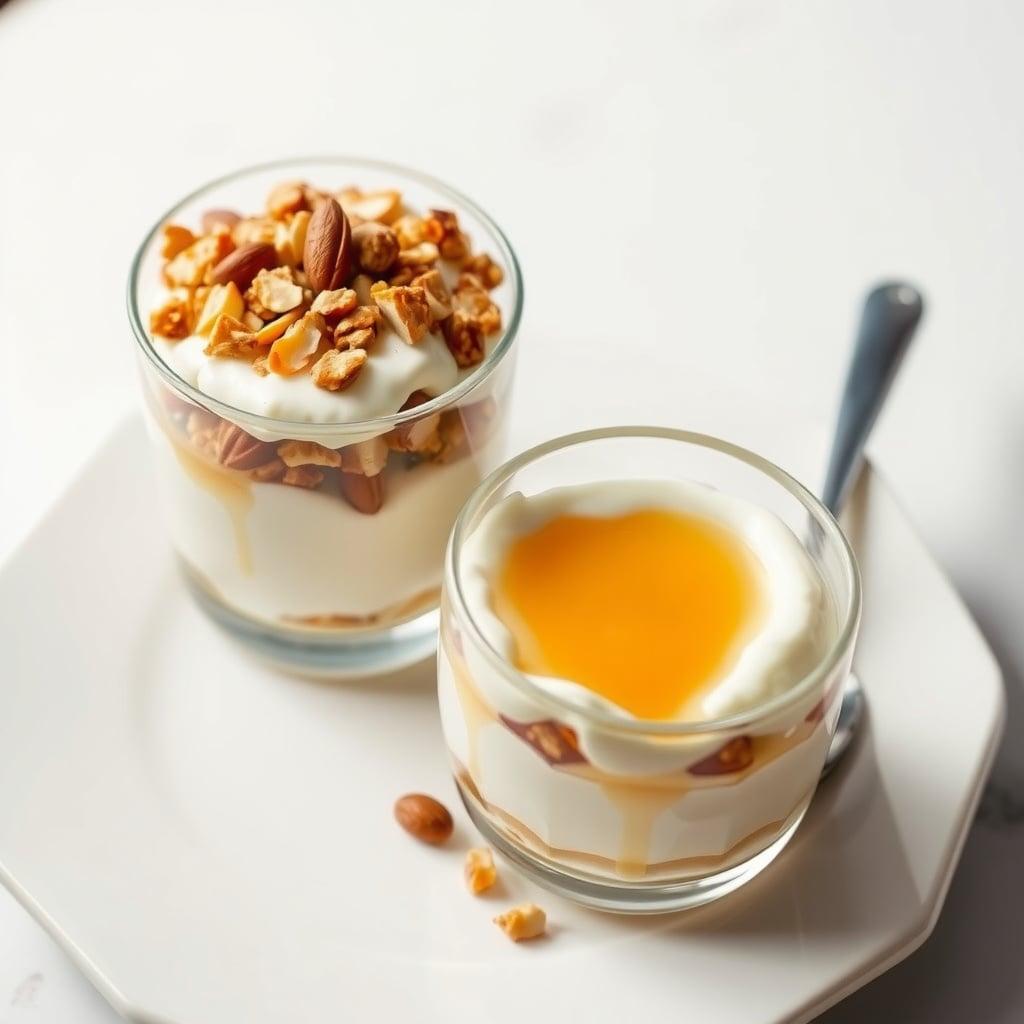 Vanilla Greek Yogurt Parfait with Homemade Honey-Almond Granola