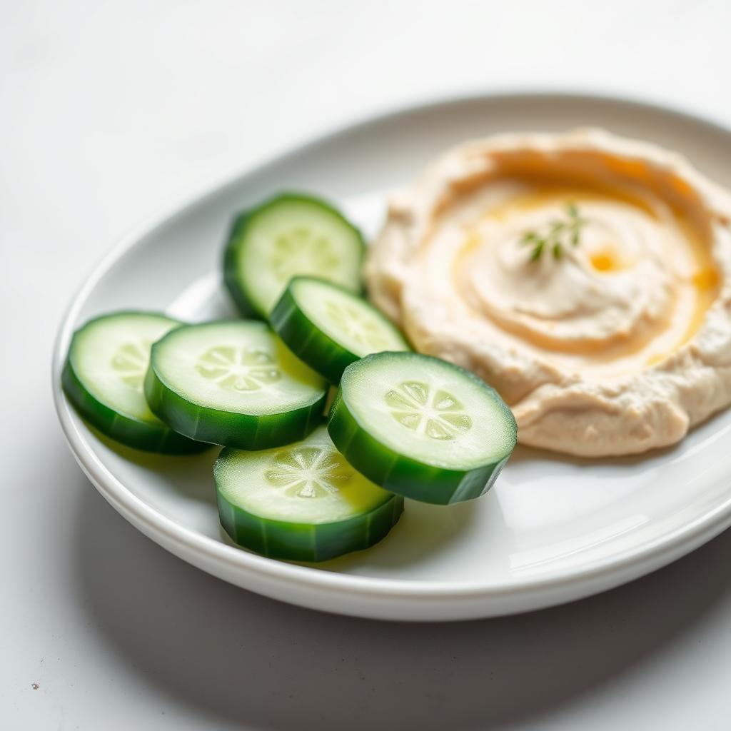 Cucumber Slices with Hummus Cucumber Slices with Hummus