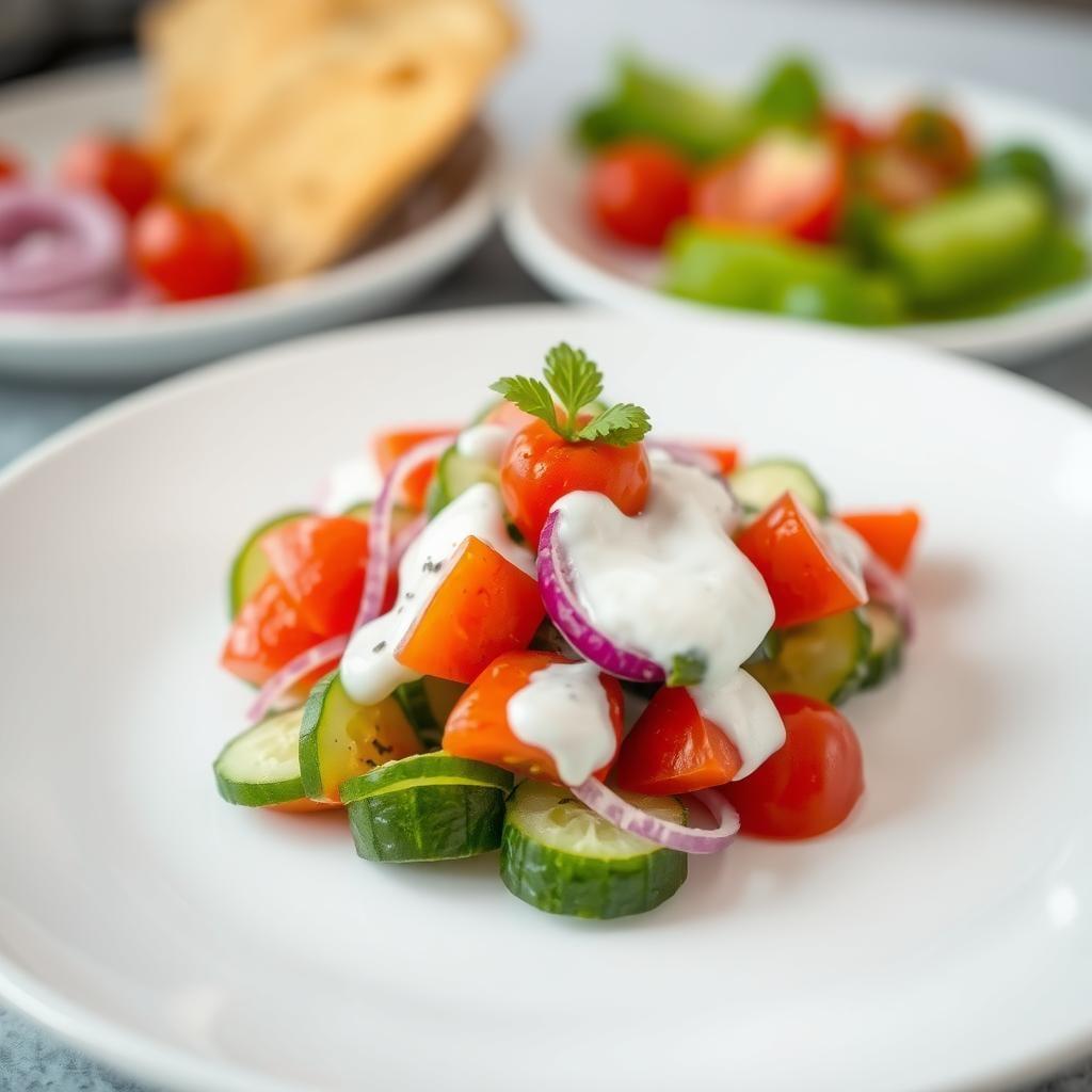 Cucumber Tomato Salad with Greek Yogurt Dressing Cucumber Tomato Salad with Greek Yogurt Dressing