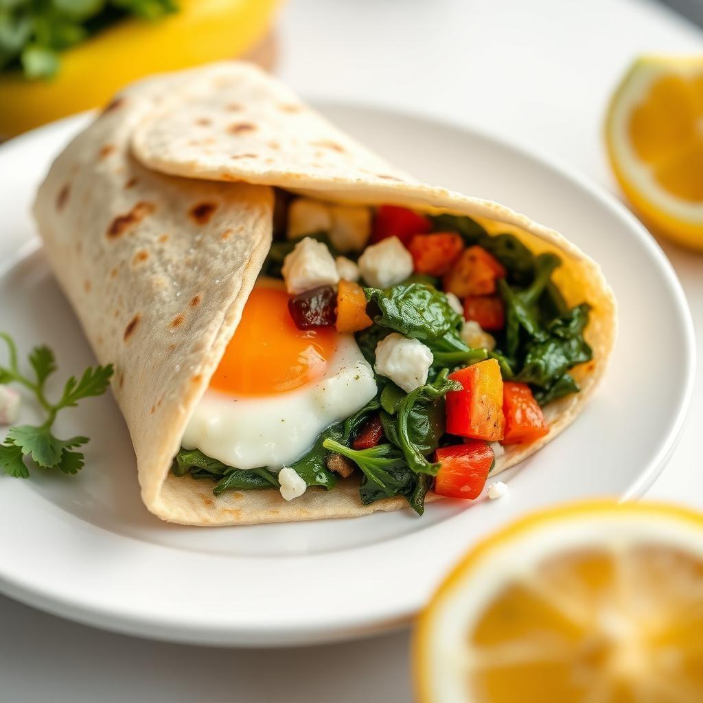 Savory Spinach and Feta Breakfast Wrap Savory Spinach and Feta Breakfast Wrap
