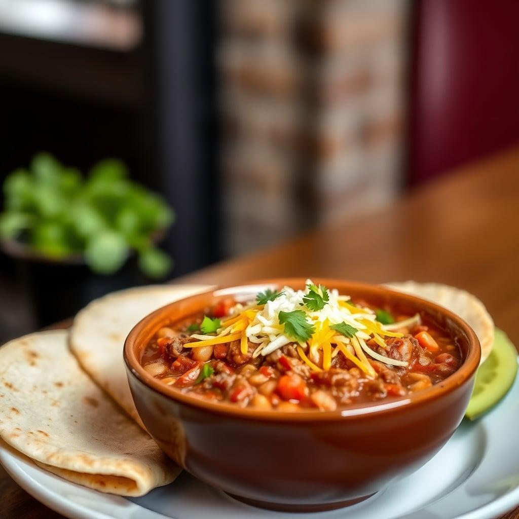 Hearty Tex-Mex Beef and Bean Chili with Warm Tortillas Hearty Tex-Mex Beef and Bean Chili with Warm Tortillas