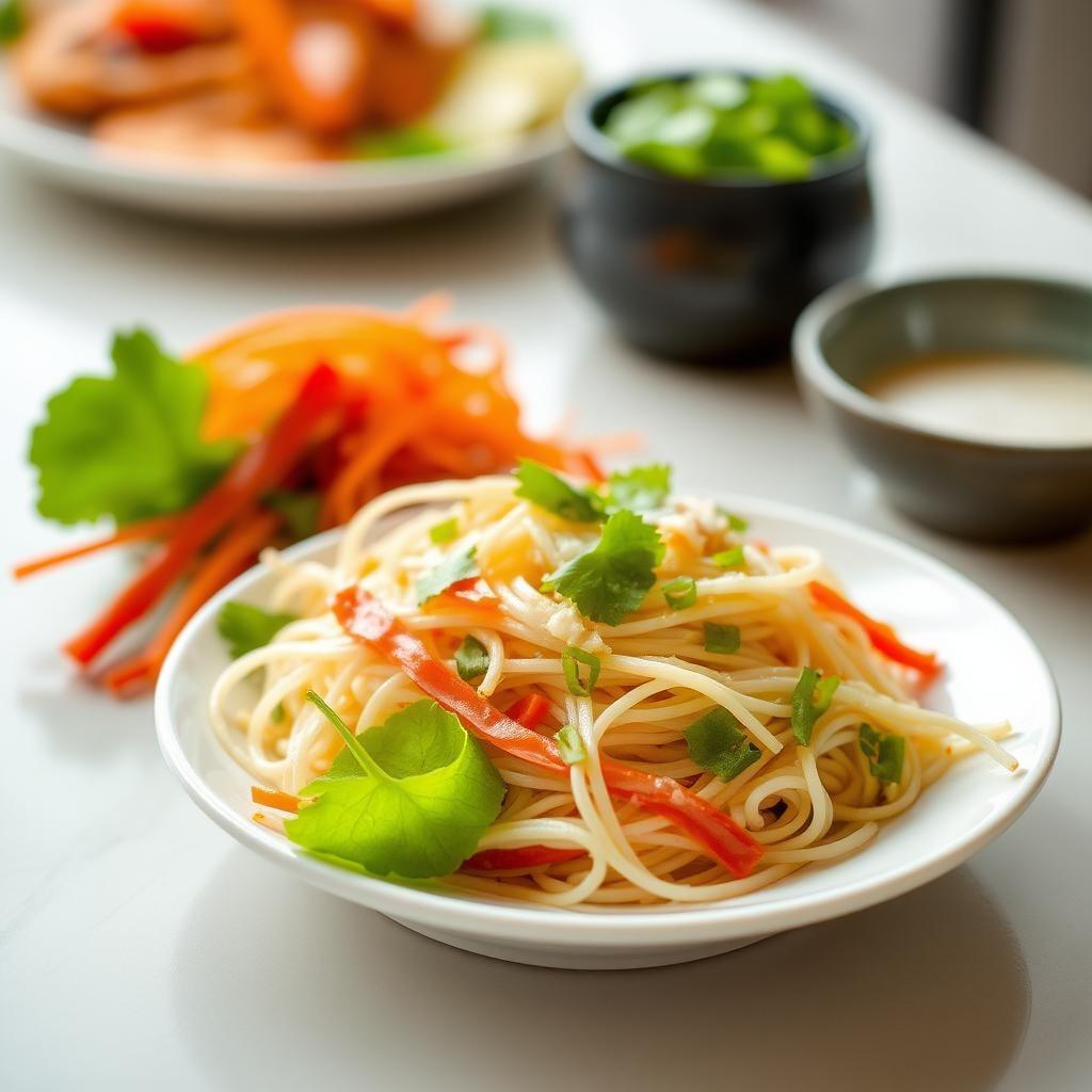 Thai-Inspired Rice Noodle Salad with Lime-Chili Dressing Thai-Inspired Rice Noodle Salad with Lime-Chili Dressing