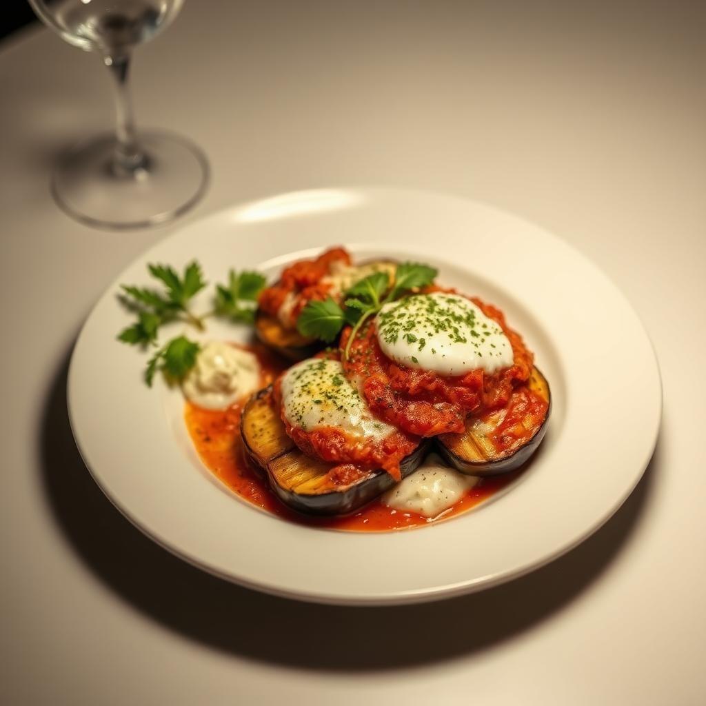Baked Eggplant Parmesan with Herbed Ricotta