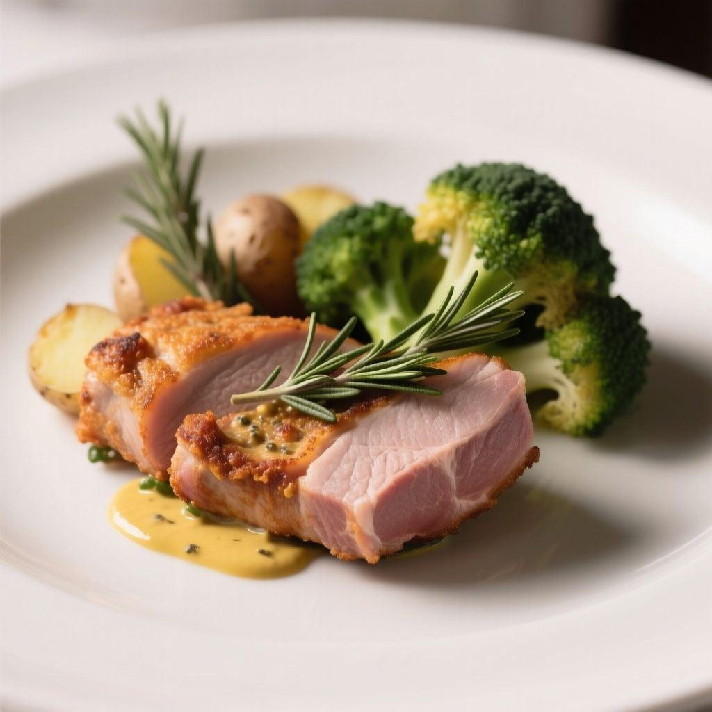 Air-Fryer Rosemary Pork Tenderloin with Smashed Potatoes and Broccoli Air-Fryer Rosemary Pork Tenderloin with Smashed Potatoes and Broccoli