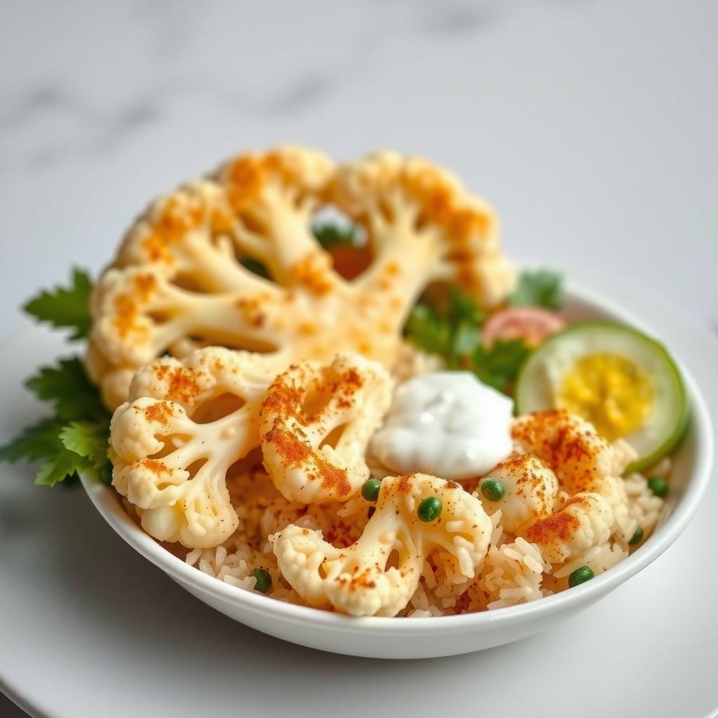 Zesty Mediterranean Cauliflower Rice Bowl with Miso-Yogurt Dressing Zesty Mediterranean Cauliflower Rice Bowl with Miso-Yogurt Dressing