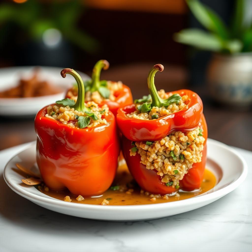 Vegetarian Stuffed Bell Peppers with Quinoa Vegetarian Stuffed Bell Peppers with Quinoa