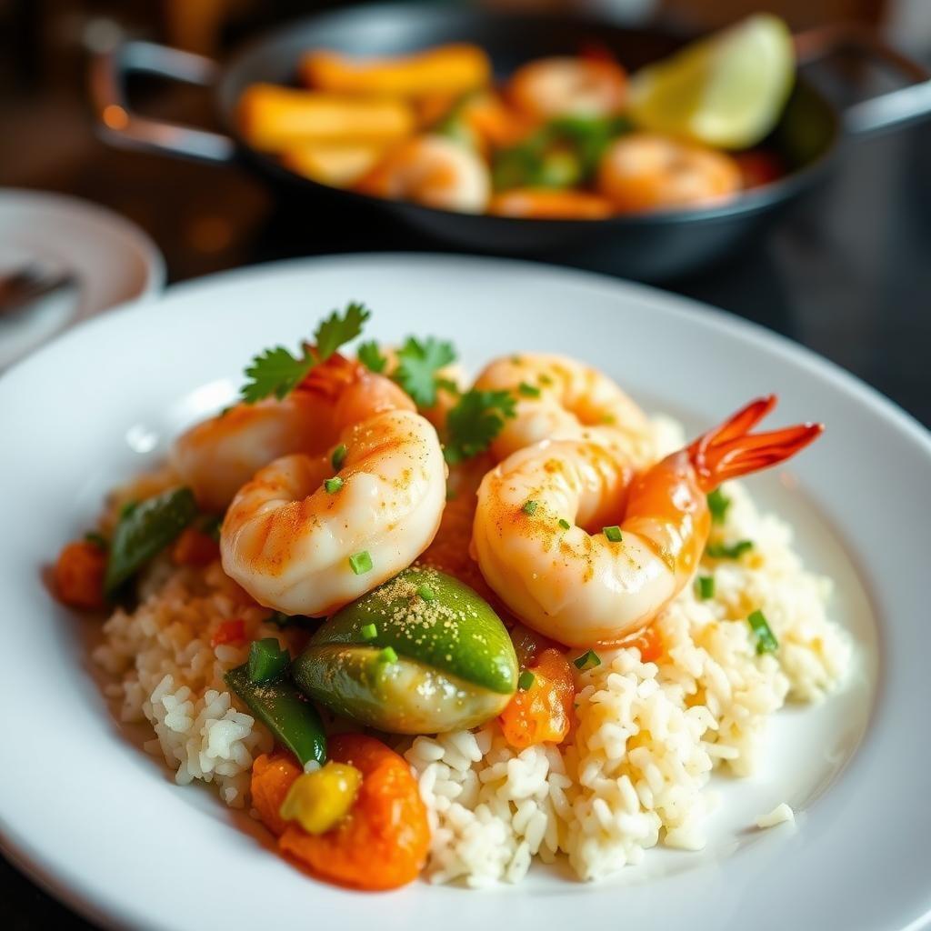 Coconut Lime Shrimp Skillet with Jasmine Rice