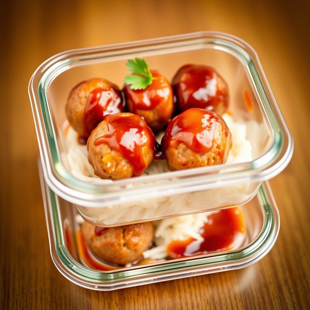 Batch-Prepped Turkey Meatballs with BBQ Glaze Batch-Prepped Turkey Meatballs with BBQ Glaze
