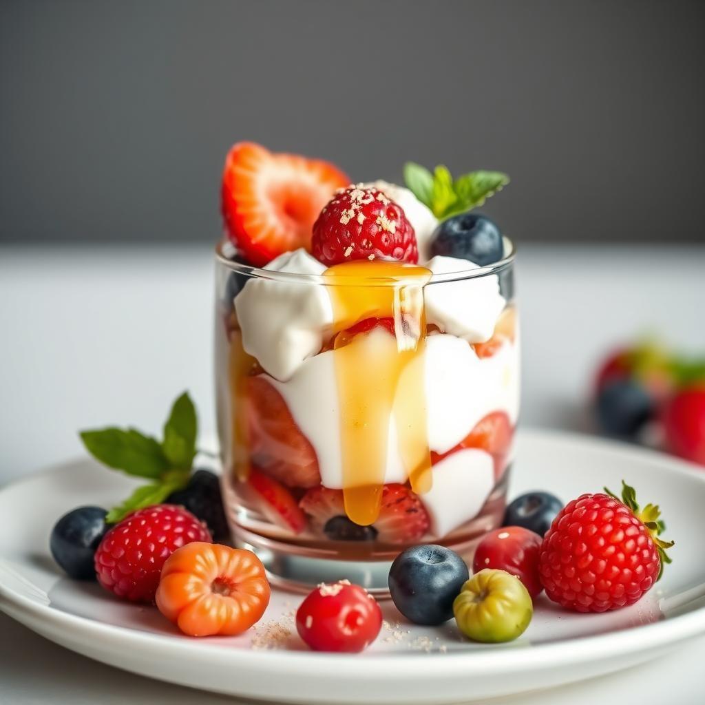 Greek Yogurt Parfait with Honey & Fresh Berries Greek Yogurt Parfait with Honey & Fresh Berries