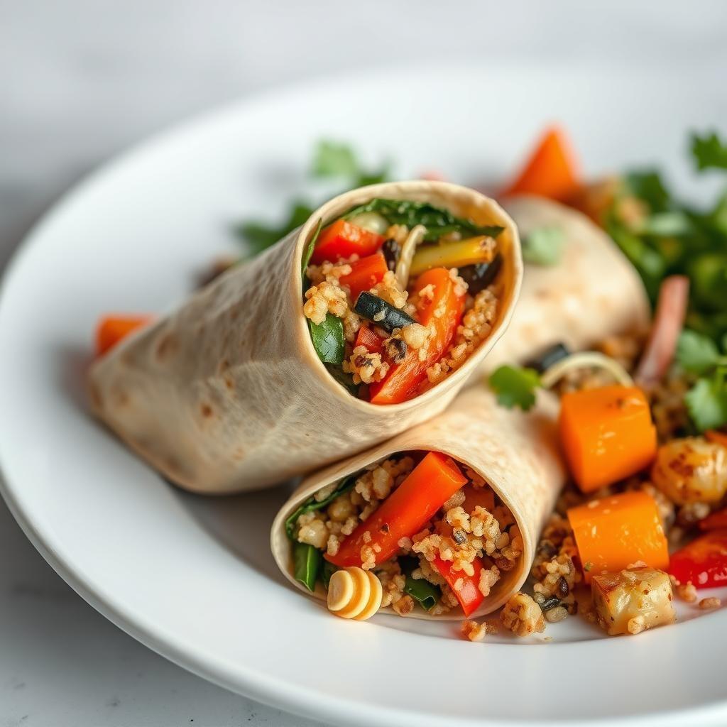 Mediterranean Roasted Vegetable & Quinoa Wrap Mediterranean Roasted Vegetable & Quinoa Wrap