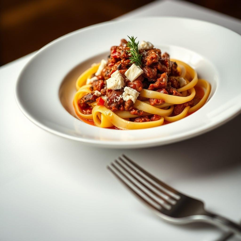 Pappardelle with Wild Boar Ragù and Pecorino Romano Pappardelle with Wild Boar Ragù and Pecorino Romano