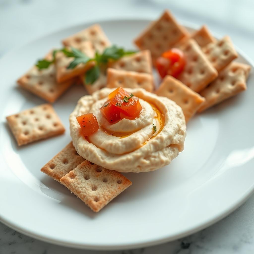 Whole Grain Crackers with Hummus Whole Grain Crackers with Hummus