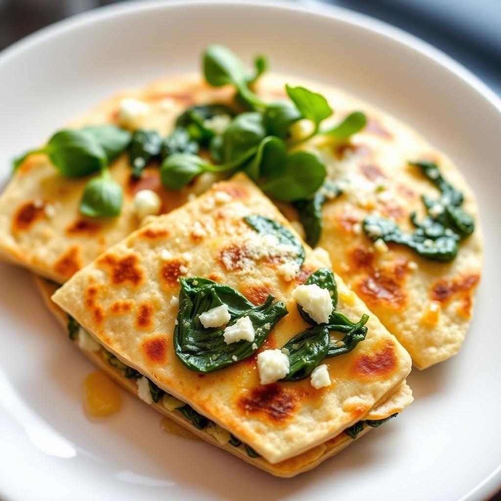 Spinach and Feta Breakfast Quesadillas Spinach and Feta Breakfast Quesadillas