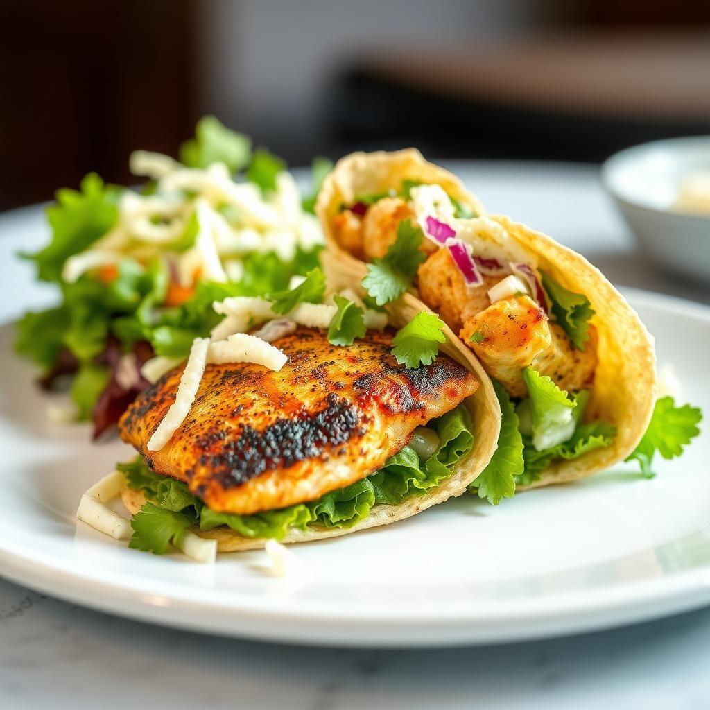 Cajun Blackened Tilapia Wrap with Remoulade Slaw