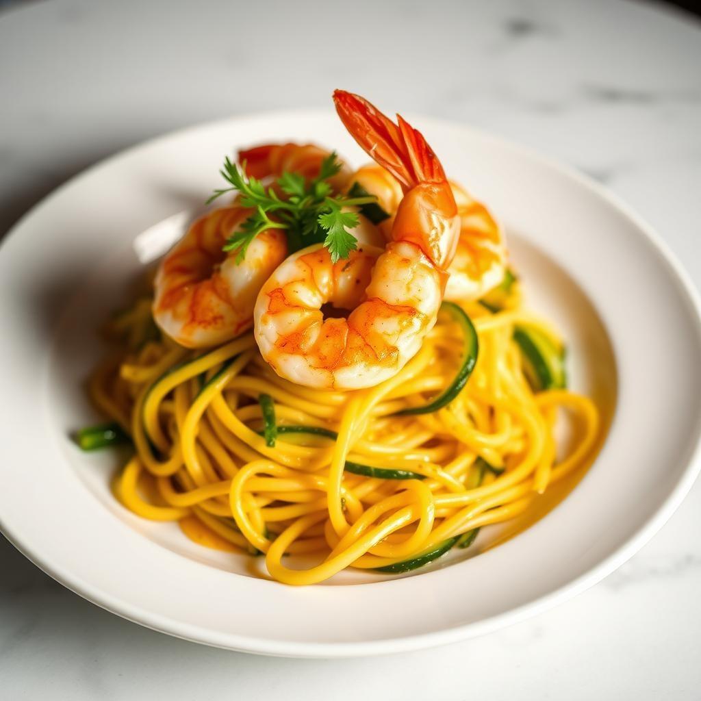 Lemon-Garlic Butter Shrimp with Spiralized Vegetable Noodles Lemon-Garlic Butter Shrimp with Spiralized Vegetable Noodles