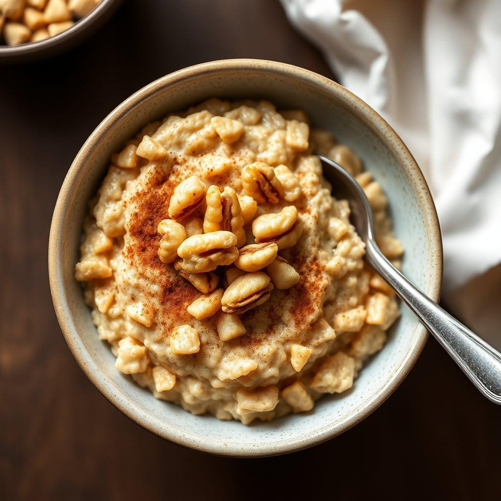 Cinnamon Protein Oatmeal with Toasted Walnuts