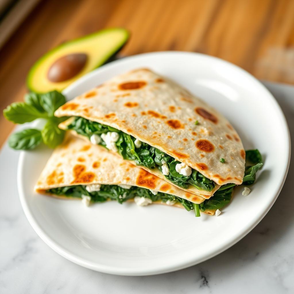 Spinach & Feta Breakfast Quesadilla Spinach & Feta Breakfast Quesadilla
